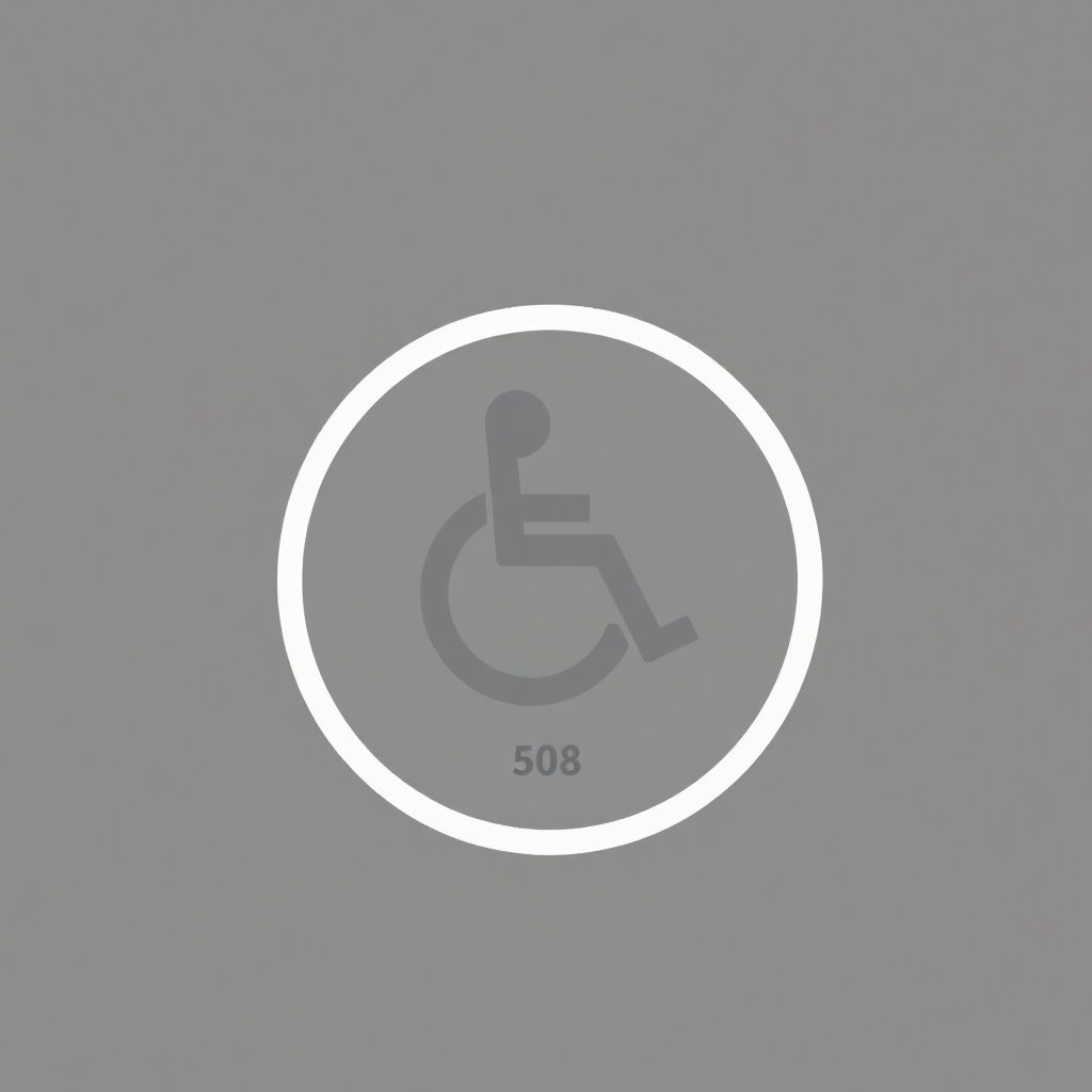 Small professional grayscale logo icon for Blind Friendly S. 508 accessibility certification, minimalistic