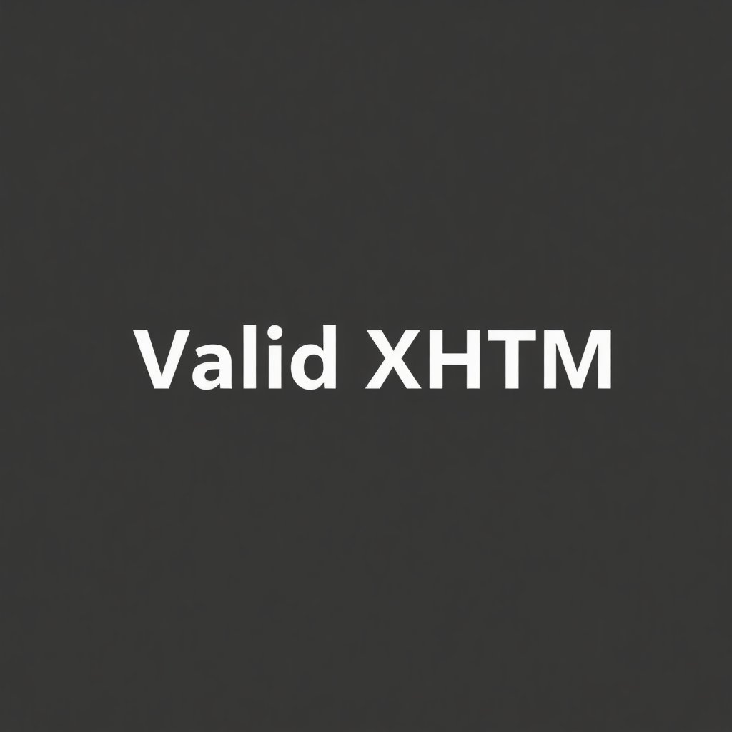 Small professional grayscale logo icon for Valid XHTML certification, minimalistic